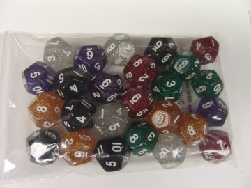 D12 bag glitter dice 25
