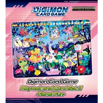 Digimon card game playmat and card set 2 floral fun pb 09   en