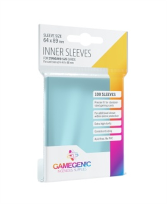 Gamegenic   inner sleeves   clear 100 sleeves