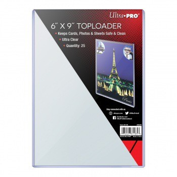 Ultra pro   6 x 9 large card toploader 25 pieces